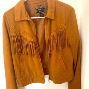 Forever 21 brown matte leather jacket